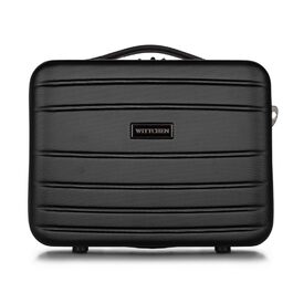 Чемодан для косметики/ручної поклажі WITTCHEN Globe Line | ABS, кодовий замок, 25 x 33 x 16,5 см, чорний | Підходить для Lufthansa, Eurowings, Ryanair, Condor, Discover Airlines