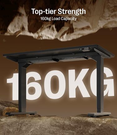 Регульований стіл MAIDeSITe S2 Pro 160x80 см: електричний, з захистом від зіткнень, чорний