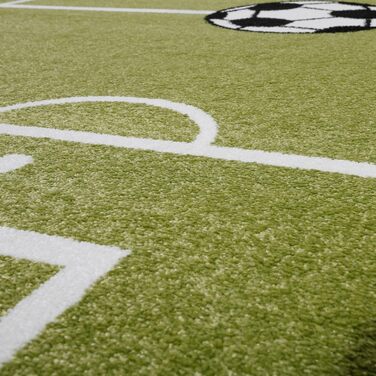 Дизайнерський дитячий килим T & T для гри в футбол Килимки для дитячої кімнати футбольне поле кремово-зеленого кольору, розмір 160x220 см