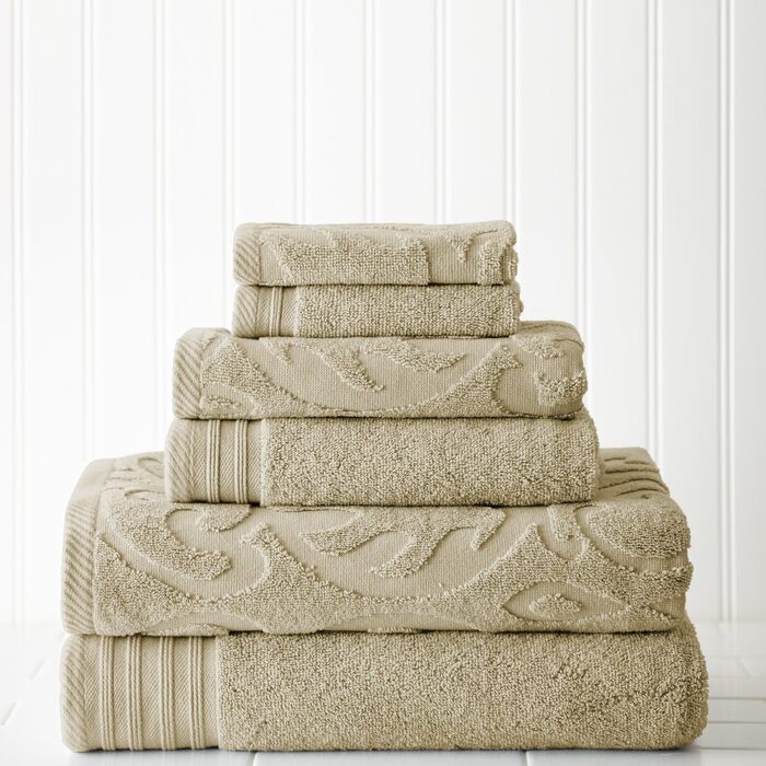 6 Piece Solid Ultra Soft 500 GSM 100 Combed Cotton Towel 1 6 Piece Towel Set Solid Jacquard Medallion Swirl Cotton, 8 (1 x 1 x 1 cm, Taupe), 6 Piece Solid Ultra Soft 500 GSM 100 Combed Cotton Towel 1 6 Piece Towel Set Solid Jacquard Medallion Swirl Cotton