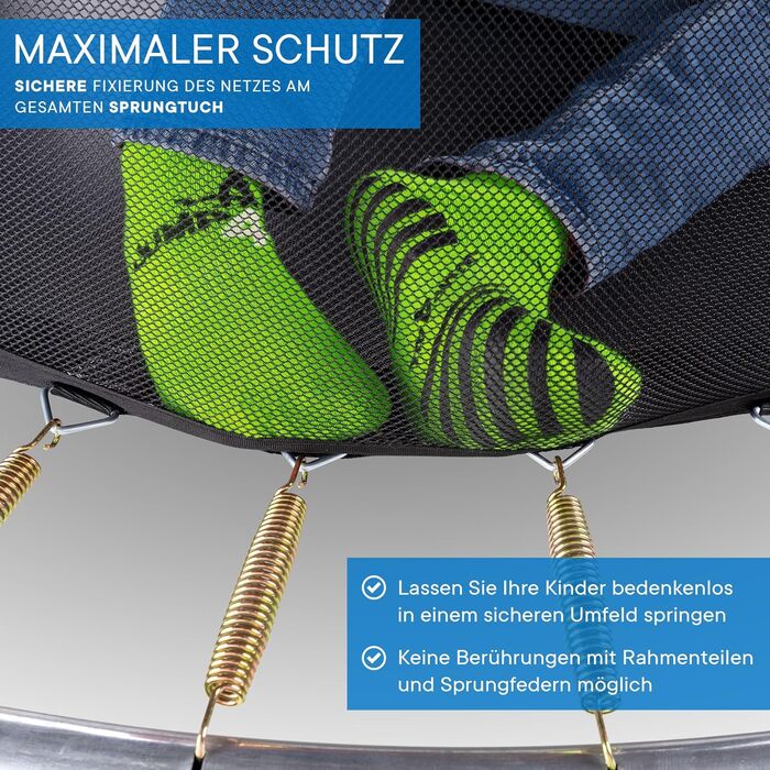 Батут KINETIC SPORTS Ultimate Pro Ø 366 см для дітей з драбиною та захисною сіткою - чорний/помаранчевий