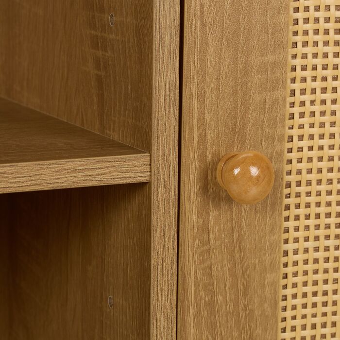 Тумбочка Relaxdays з 2 ротанговими дверцятами