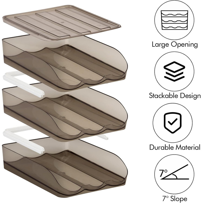 Організатор для яєць на 54 яйця, 3-рівневий, прозорий, для холодильника