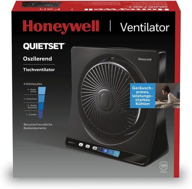 Осцилюючий баштовий вентилятор Honeywell QuietSet для всієї кімнати (5 налаштувань швидкості, коливання 80, функція таймера, автоматичне вимкнення освітлення, дистанційне керування) (HT354, одинарний)