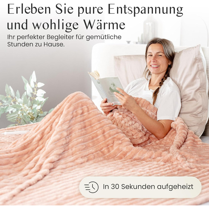 Електрична ковдра Barbero 200x150 см з таймером та захистом від перегріву, 6 температурних режимів, для ліжка, офісу та дивану, пральна