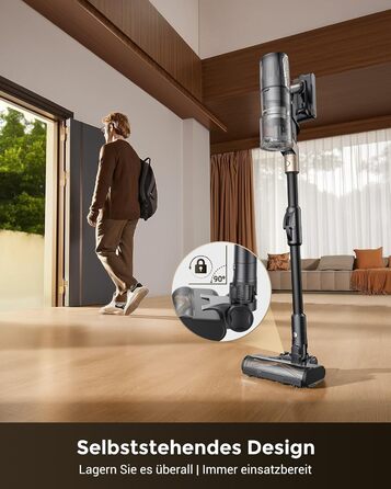 Proscenic P20: Акумуляторний пилосос 2-в-1 з функцією вологого прибирання, 70 кПа, 70 хв, 680 Вт, чорний. Для килимів та шерсті тварин