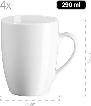 Набір кавових чашок MÄSER Barca (16 шт.) з білого порцеляну, для 6 осіб