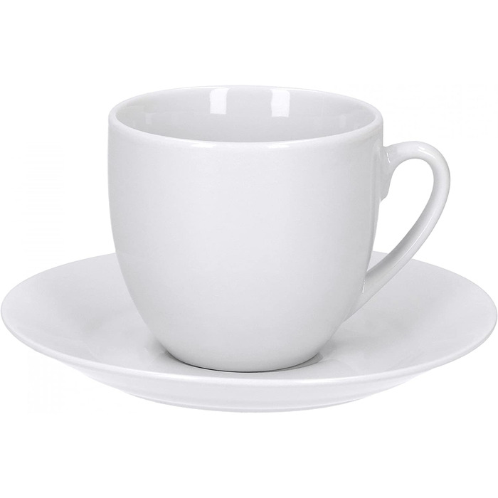 Набір посуду Van Well для 6 осіб: 18-ти частинний кавовий сервіз з порцеляни, придатний для миття в посудомийній машині та мікрохвильовій печі