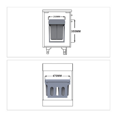Кухня з вбудованим відром для сміття Relaxdays 2x 8 літрів