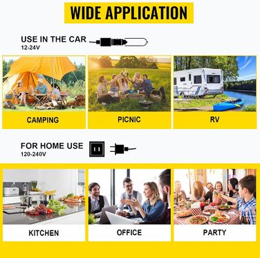 Автохолодильник VEVOR 35л нержавіюча сталь 12/24V DC та 220V AC, портативний компресорний міні-холодильник -20°C до +20°C для авто, вантажівок, кемпінгу, відпочинку