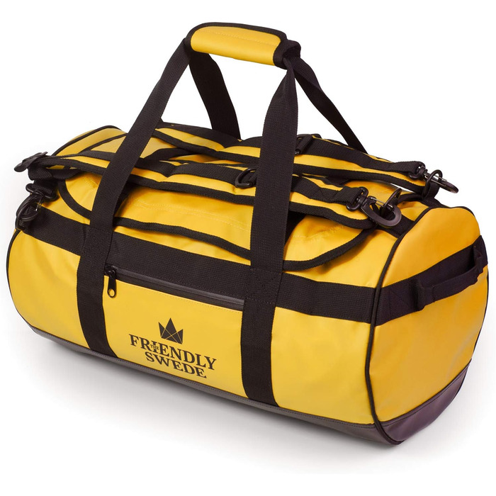 Водонепроникна дорожня сумка Friendly Swede Duffle Bag Рюкзак - 30 л / 60 л / 90 л - Речовий мішок, речовий сухий мішок з функцією рюкзака - SANDHAMN (жовтий, 30 л)