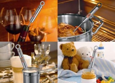 Термометр кулінарний RÖSLE Gourmet з цифровим дисплеєм, °C/°F, -40°C до +200°C, нержавіюча сталь 18/10, 21.5 см, сріблястий