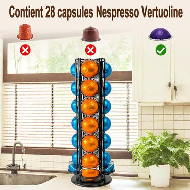 Підставка для капсул Nespresso Vertuo - чорна, 28 капсул