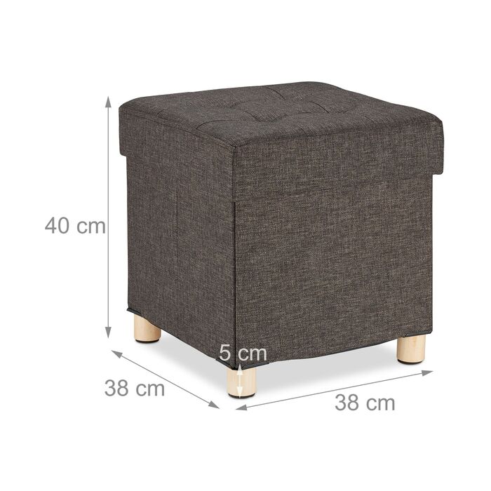 Relaxdays Пуф з місцем для зберігання
