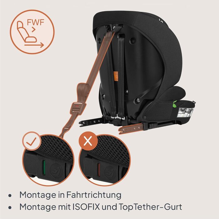 Автокрісло Lionelo Billy i-Size 76-150 см (15 міс - 12 років), ISOFIX, R129, Чорне