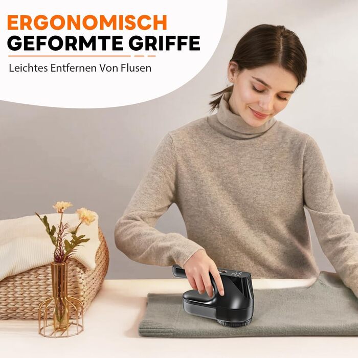 Електричний видалення ворсу Ziitty: 3 режими, 6-клинковий насадка, для різних тканин, Type-C зарядка, щітка для чищення