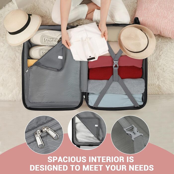 Чемодан-валіза KONO Hartschale на колесах 55 см (20 дюймів), Rosegold