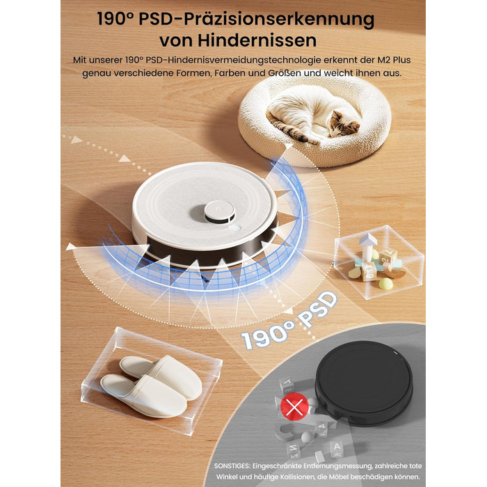 Робот-пилосос LEFANT M2Plus з функцією миття підлоги, 6000Pa, станція самостійної очистки, LiDAR-навігація, ідеальний для видалення шерсті тварин