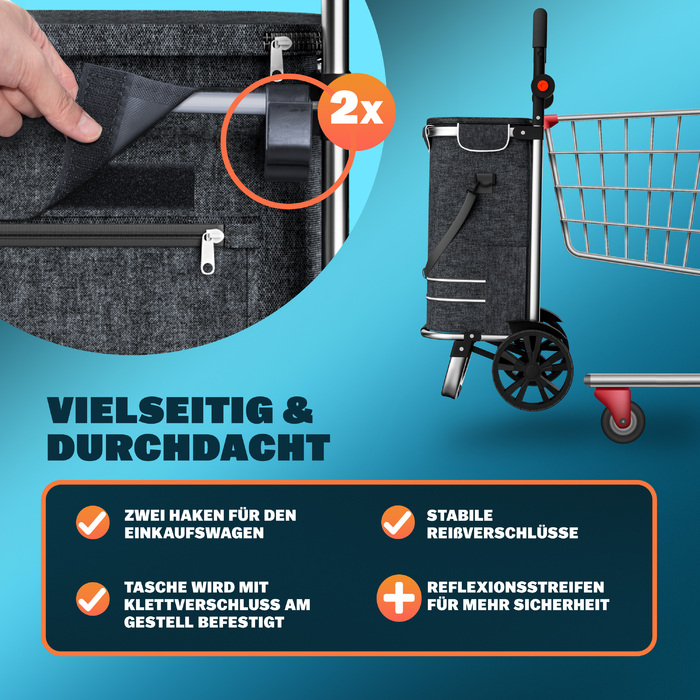 Візок для покупців Black Alu 56L 31x24x54см