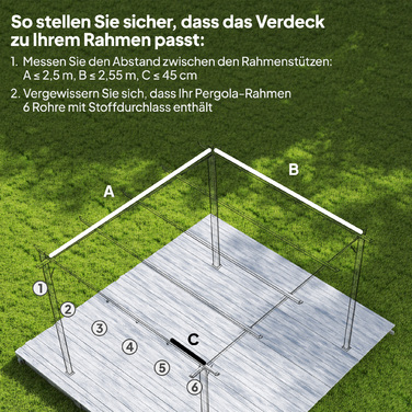 Тент для перголи 3x3 м, вмотуючий, з дренажними отворами, стійкий до погодних умов, поліестер, коричневий