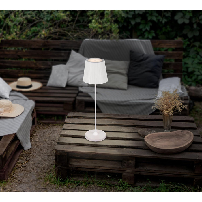 LED настільна лампа EGLO Cabozo для вулиці, торшероподібна, сенсорне керування, диммування, USB-порт, пластик, тепле біле світло, IP44