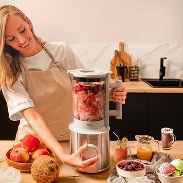 Стаціонарний блендер Cecotec Grand Katana 2700MAX Total Destroy Screen - 2700W, цифровий дисплей, 1.8л скляний глечик (білий)