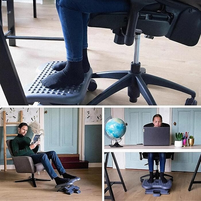 Підставка для ніг Retoo: ергономічна, з регулюванням висоти та масажем для офісу та дому