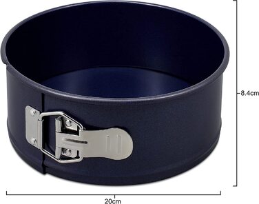 Форма для випічки Zyliss E980194 Springform, з антипригарним покриттям, з вуглецевої сталі, темно-синього кольору, з плоскою основою, 20 см