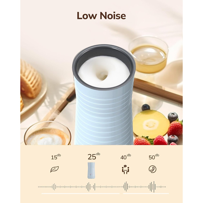 Електричний піноутворювач для молока Morpilot 4-в-1, для лате, капучино, макіато - блакитний