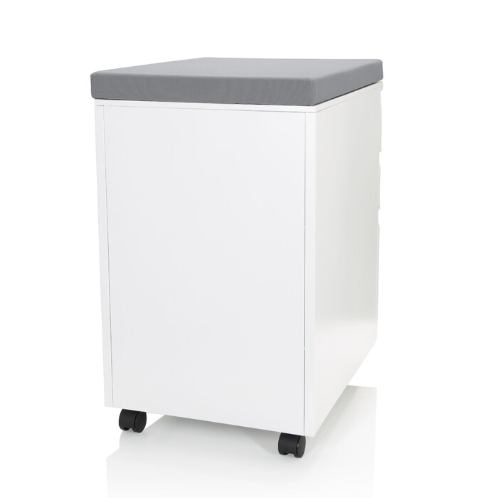 Контейнер на колесах COLOR OS Metall weiß з сірим м'яким сидінням hjh OFFICE