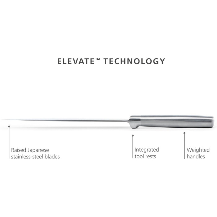 Набір ножів Joseph Joseph Elevate SlimBlock 5 шт. з точилкою, чорний (бамбук)