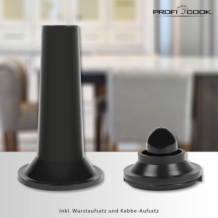 Електрична м'ясоподрібнювач Profi Cook PC-FW 1060 з набором аксесуарів, 1000W, нержавіюча сталь