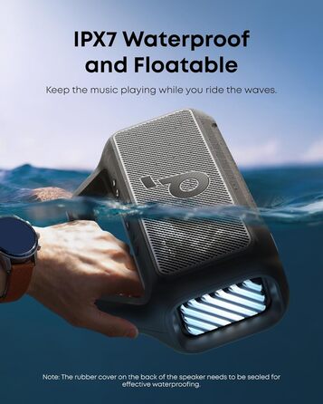 Soundcore Boom 2 - Портативна Bluetooth-колонка, 80W, сабвуфер, BassUp 2.0, 24 години, IPX7, LED, USB-C, BT 5.3, Чорна