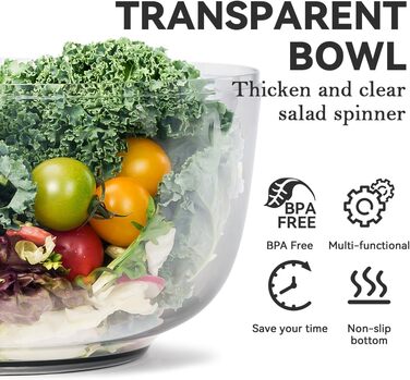 Ручний відцентровий салатник KEOUKE - великий, для салатів, білий, садовий