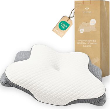 Ортопедична подушка для шиї Sei Design з Memory Foam - для спини та боку, Oeko-Tex®, Lyocell, охолоджуючий чохол
