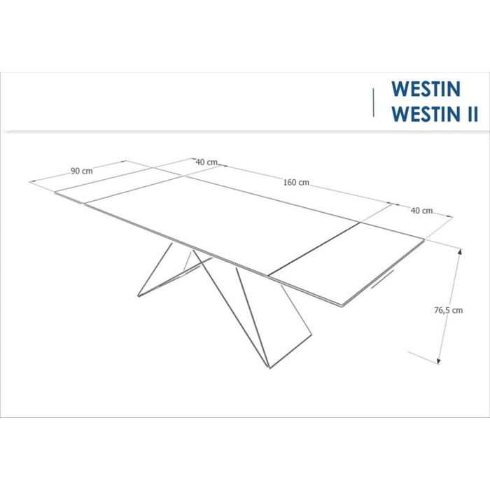 Стіл WESTIN I чорний/чорний мат (160-240)X90