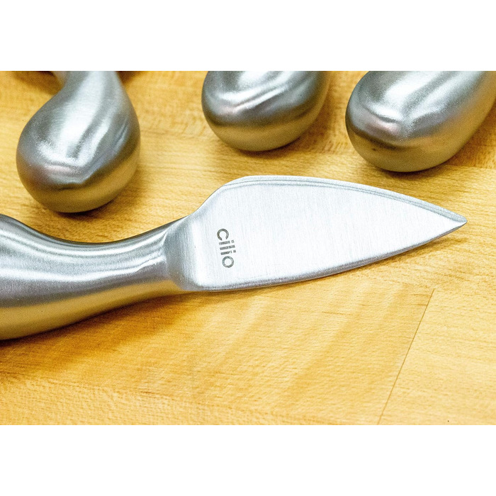 Набір ножів для сиру Piave 4 штуки, у дерев'яній подарунковій коробці, срібло, 294804 294804