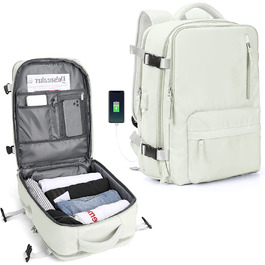 Великий дорожній рюкзак жіночий рюкзак для ручної поклажі чоловічий похідний рюкзак водонепроникний спортивний рюкзак для активного відпочинку повсякденний рюкзак шкільна сумка підходить для ноутбука 14 дюймів з USB-портом для зарядки відділення для взуття (підходить для ноутбуків 14 дюймів, білий колір C15 (маленький))