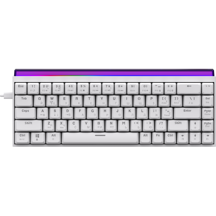 Дротова механічна клавіатура Ajazz NK68 Red switches White (NK68-R-W)