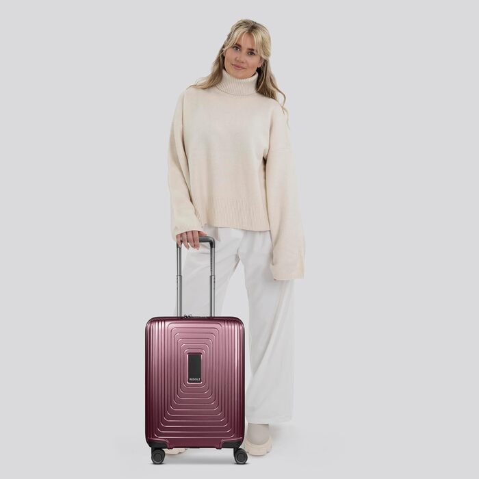 Набір валіз REDOLZ Essentials 14: S (55 см), M (66 см), L (77 см) | Розширювані, з відділом для ноутбука, TSA, 4 колеса | Колір: Aubergine Metallic