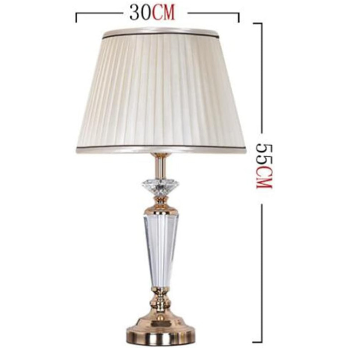 Сучасна нічна лампа Mengjay з кришталем та абажуром з тканини, E27, 40W, D30*H55CM - для спальні, вітальні, готелю, кафе