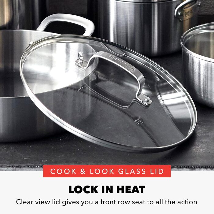 Набір сковорідок GreenPan x Bobby Flay: 20.3 см та 25.4 см, професійний, тришаровий, з антипригарним покриттям, індукційний, для посудомийної машини, 10 штук