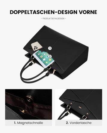 Сумка для ноутбука 17 дюймів LOVEVOOK: жіноча сумка-шоппер, робоча/шкільна сумка, велика сумочка на плече, чорна