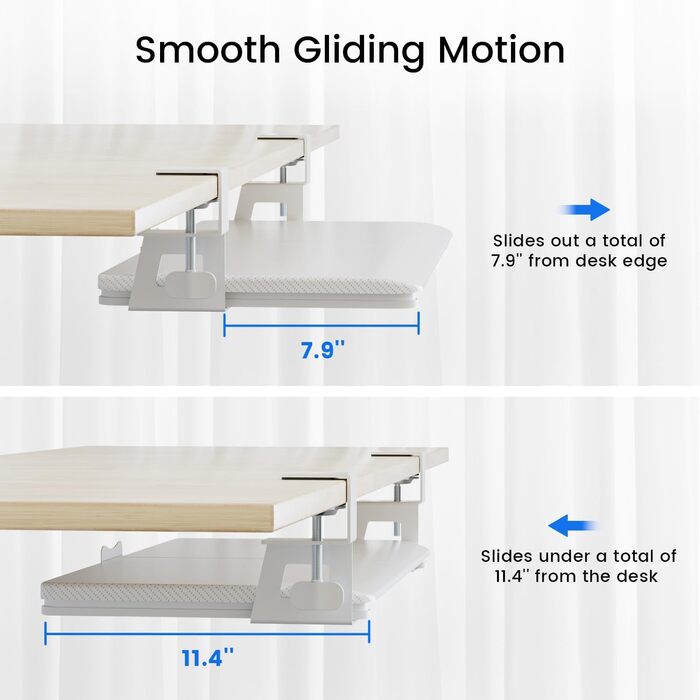 Тримач для клавіатури NearHub з регулюванням, під стіл, карбоновий дизайн, 65 см