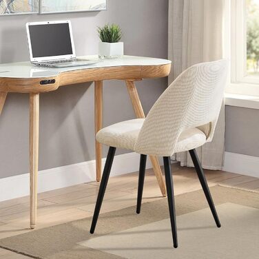 Набір з 4-х обідніх стільців у вітальню, кухню, спальню, бежеві, з вирізом на спинці, з м'якою оббивкою з велюру