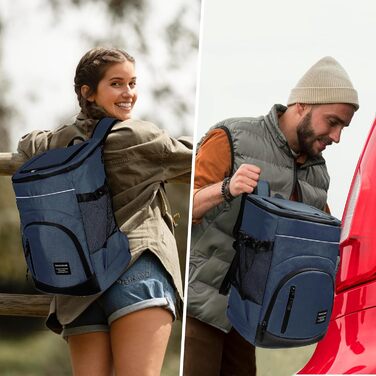 Рюкзак-холодильник 30L, витримує протікання, ізольований рюкзак для пікніків, чоловічий/жіночий, термо-холодильник для пляжу, кемпінгу, риболовлі, зелений (блакитний)