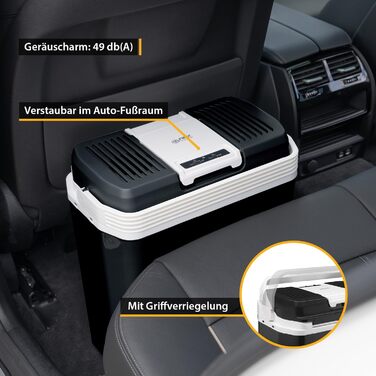 Холодильник автомобільний TZS First Austria 24L з підключенням 12V/230V - Охолоджувальна та нагрівальна сумка для кемпінгу, подорожей, фестивалів - Чорний/Білий