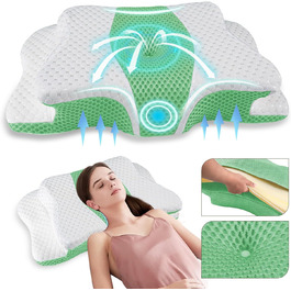 Ортопедична подушка для шиї з Memory Foam, регульована, ергономічна, для комфортного сну, без запаху, контурна, для сну на боці