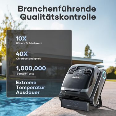 Робот-пилосос для басейну AIPER Scuba X1 з додатком, 25200 л/год, подвійний вихід, ультра-тонка фільтрація 3 мкм, очищення водної лінії, акумуляторний, ідеально для вбудованих басейнів