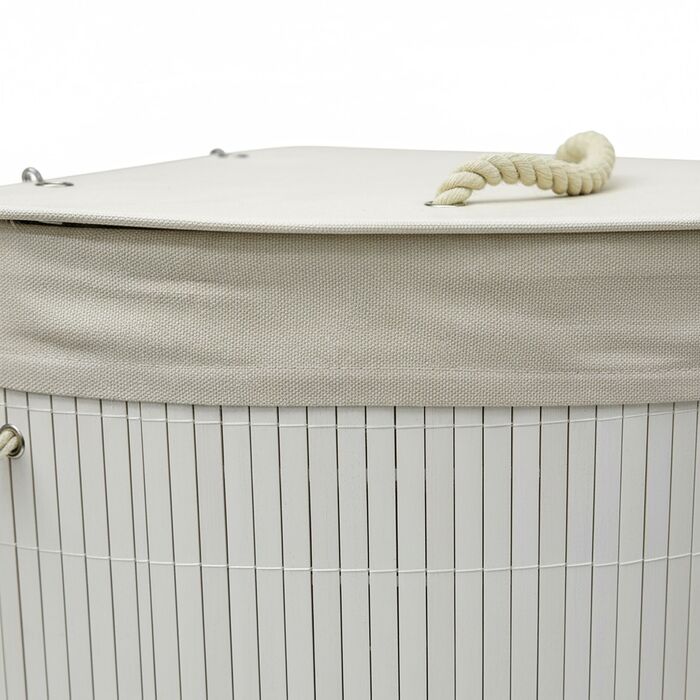 Кошик для білизни кутовий з бамбука Relaxdays з кришкою